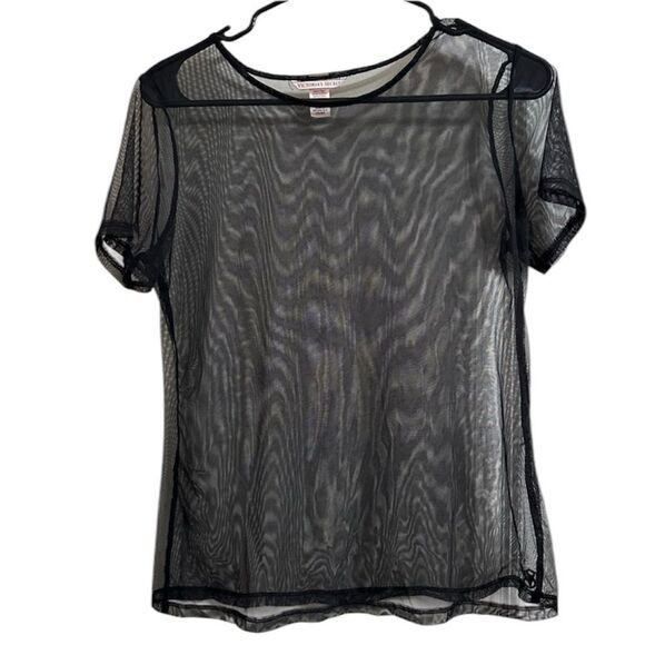 Victoria's Secret Tops - VICTORIA’S SECRET WITCHY GOTH SHEER MESH SHORT SLEEVE TOP XS